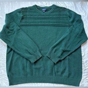 Croft&Barrow Mens Green Knit Crewneck Sweater Size 2XLT